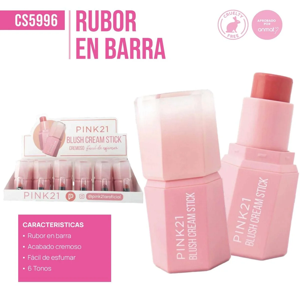 C*24 BLUSH CREAM STICK PINK21